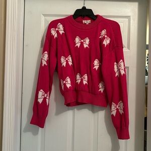 Cropped pink winter sweater